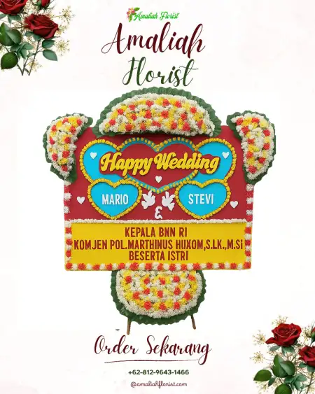 Papan Bunga Pernikahan Pentadu Timur